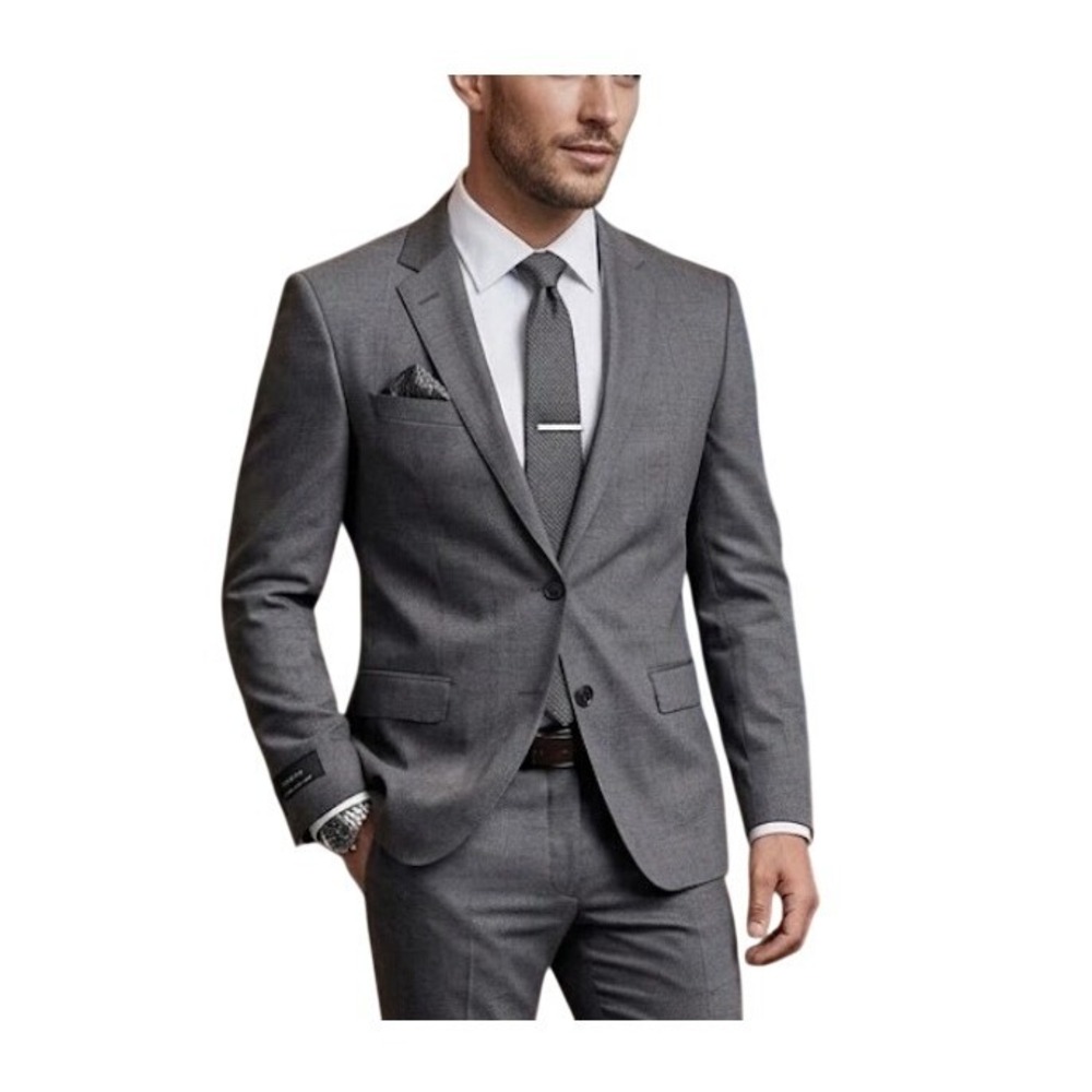 Hugo Boss Guabello Super 120 Blazer Suit Jacket Black Wool Slim‎ Fit 40R